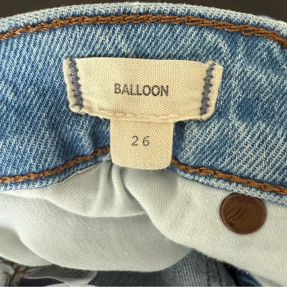 Madewell Women’s High Waisted Cropped Balloon Jeans Light Blue Wash Size 27 - Picture 9 of 15